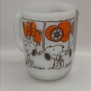 Vintage Fire King Snoopy Sweet Dreams Coffee Mug milk glass 1958